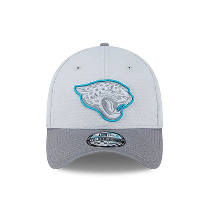 This is a Jacksonville Jaguars NFL Training 2024 Grey 39THIRTY Stretch Fit Cap 3