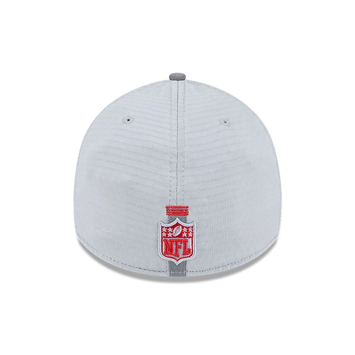 This is a New England Patriots NFL Training 2024 Grey 39THIRTY Stretch Fit Cap 6