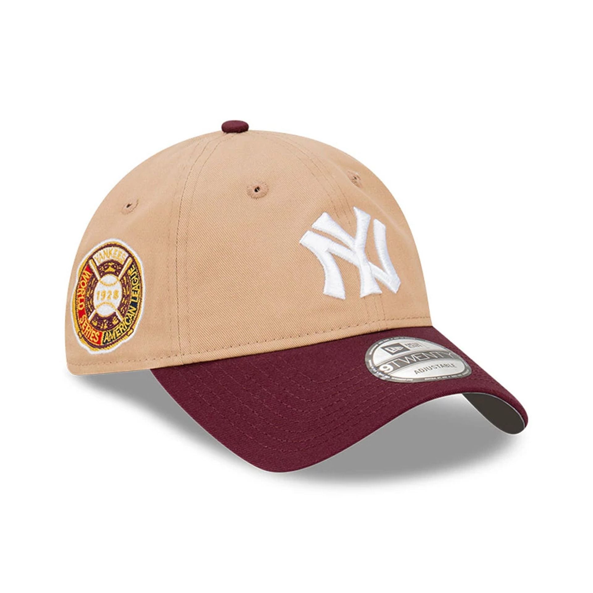 This is a New York Yankees World Series Light Beige 9TWENTY Adjustable Cap 1