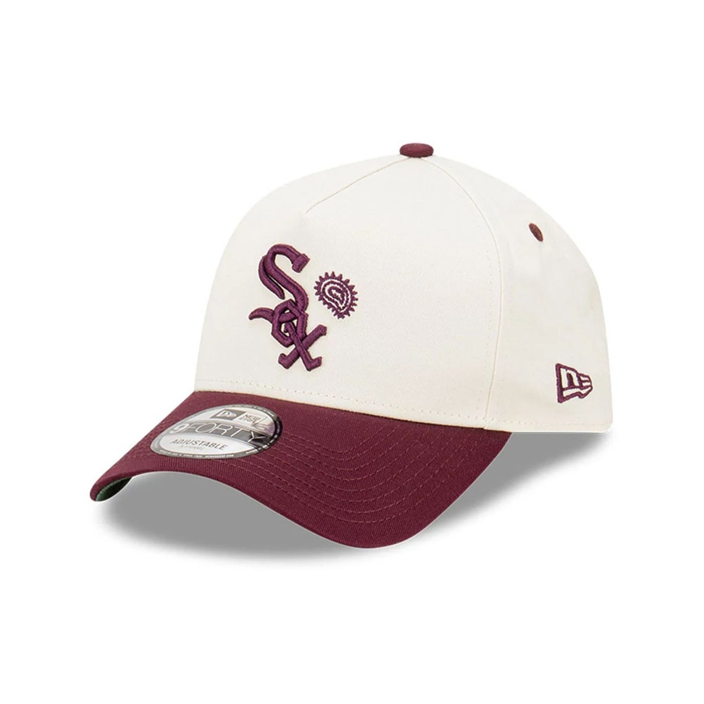 This is a Chicago White Sox Paisley Hit White 9FORTY A-Frame Adjustable Cap 1