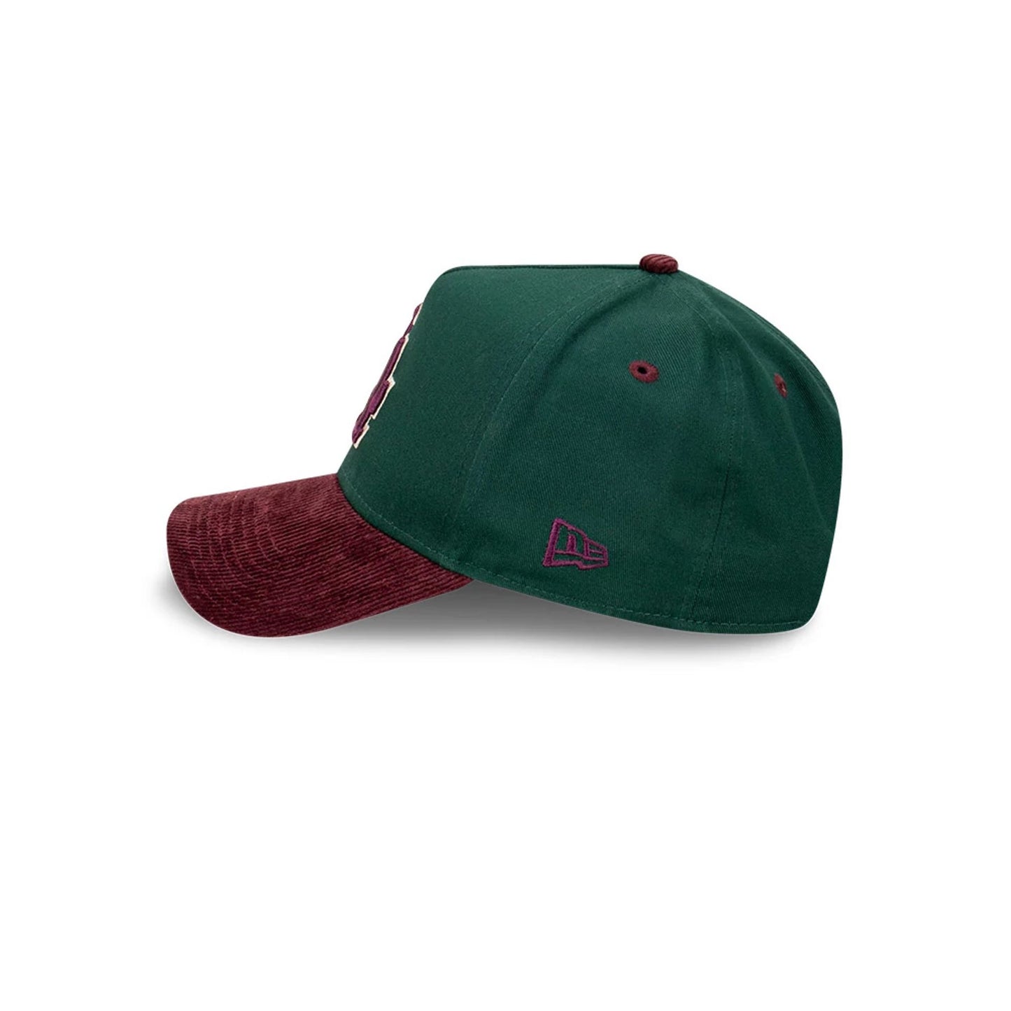 This is a LA Dodgers Rhubarb Cord Dark Green 9FORTY A-Frame Adjustable Cap 5