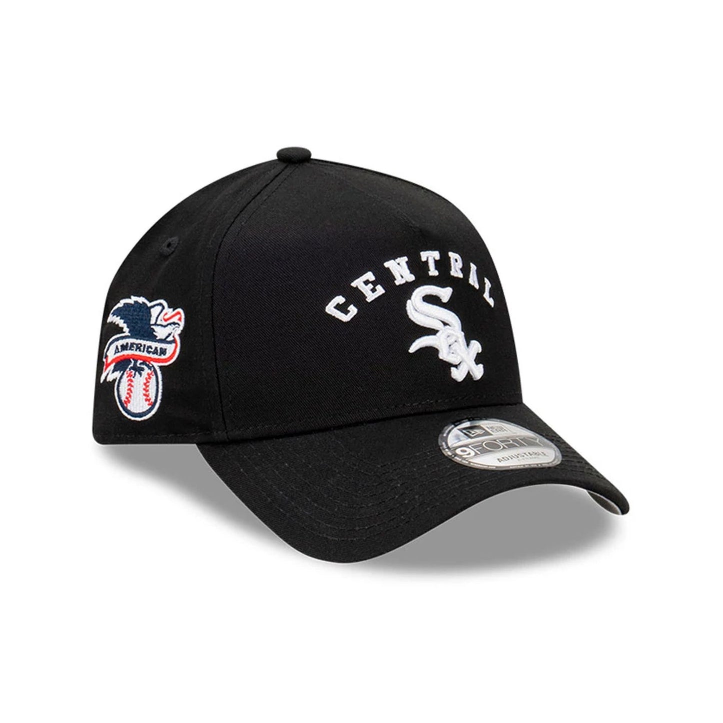 This is a Chicago White Sox Team Division Black 9FORTY A-Frame Adjustable Cap 1