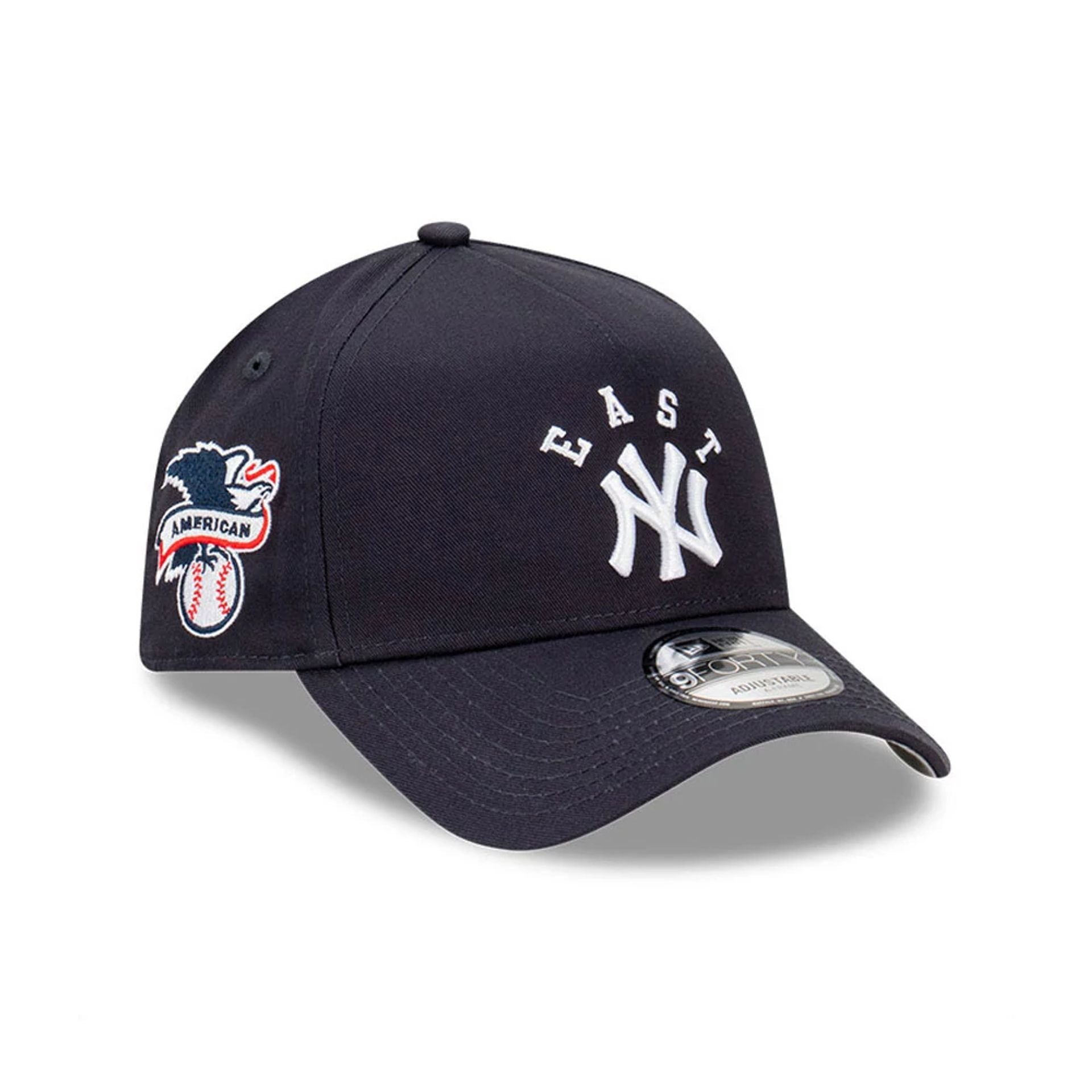 This is a New York Yankees Team Division Navy 9FORTY A-Frame Adjustable Cap 1