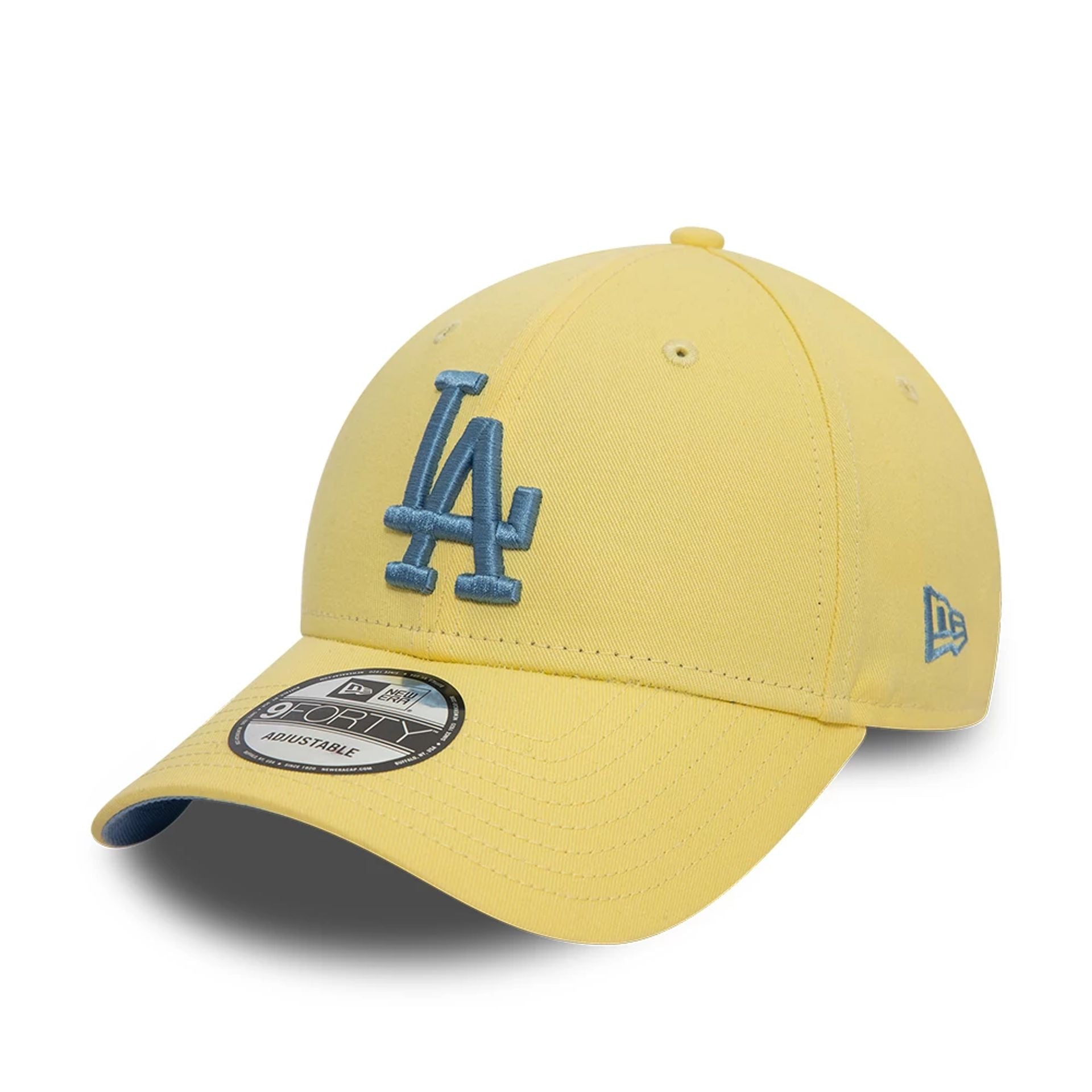 This is a LA Dodgers Bright Pop Pastel Yellow 9FORTY Adjustable Cap 1