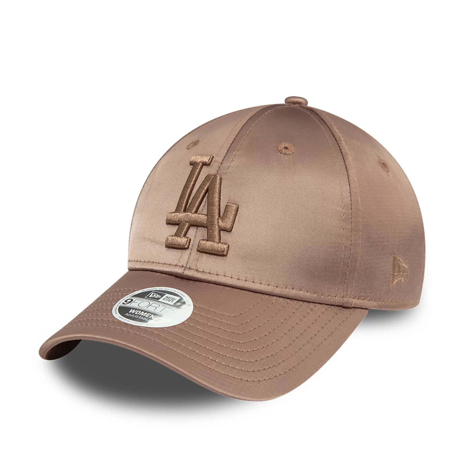 This is a LA Dodgers Womens Satin Pastel Brown 9FORTY Adjustable Cap 1