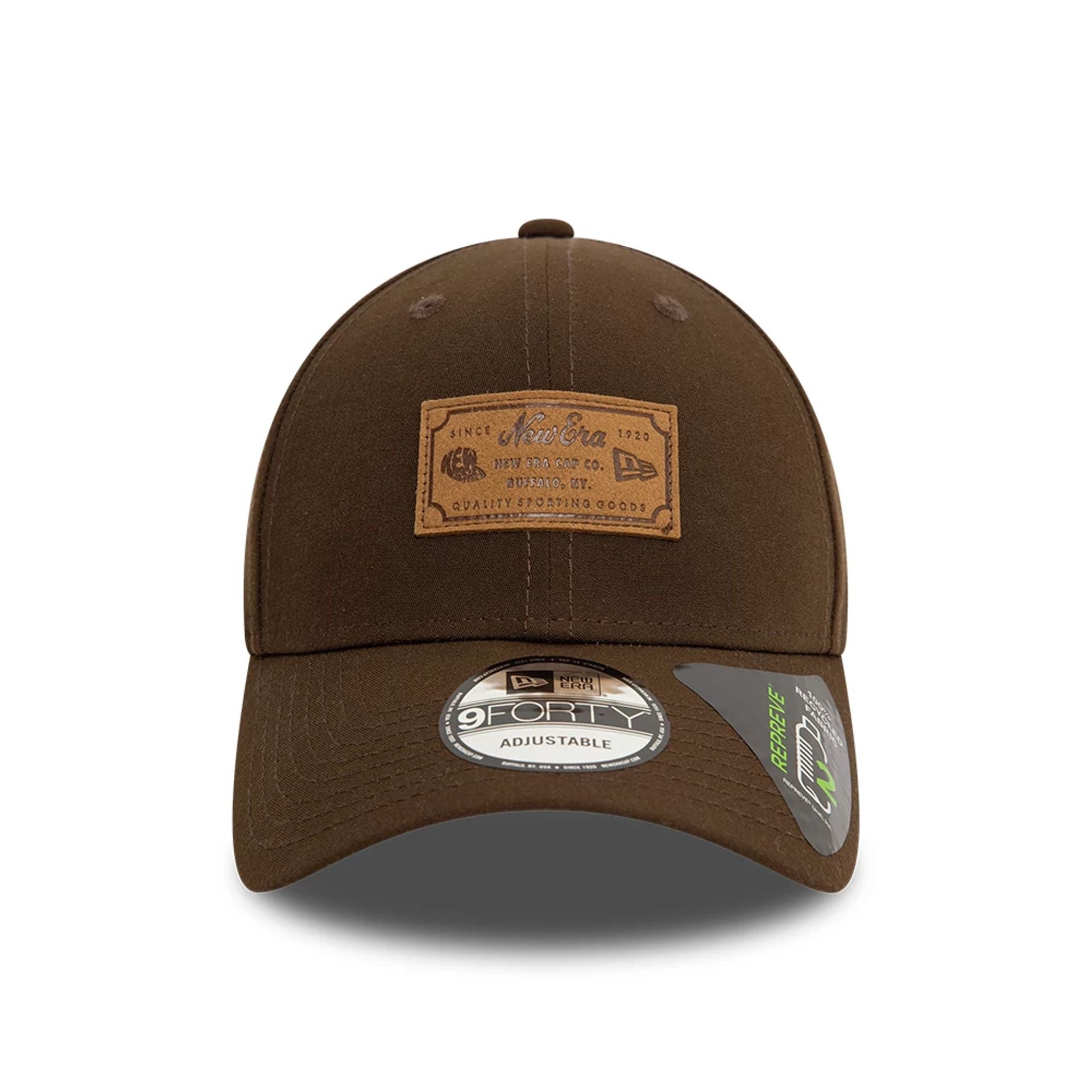 This is a New Era Patch Repreve Dark Brown 9FORTY Adjustable Cap 2