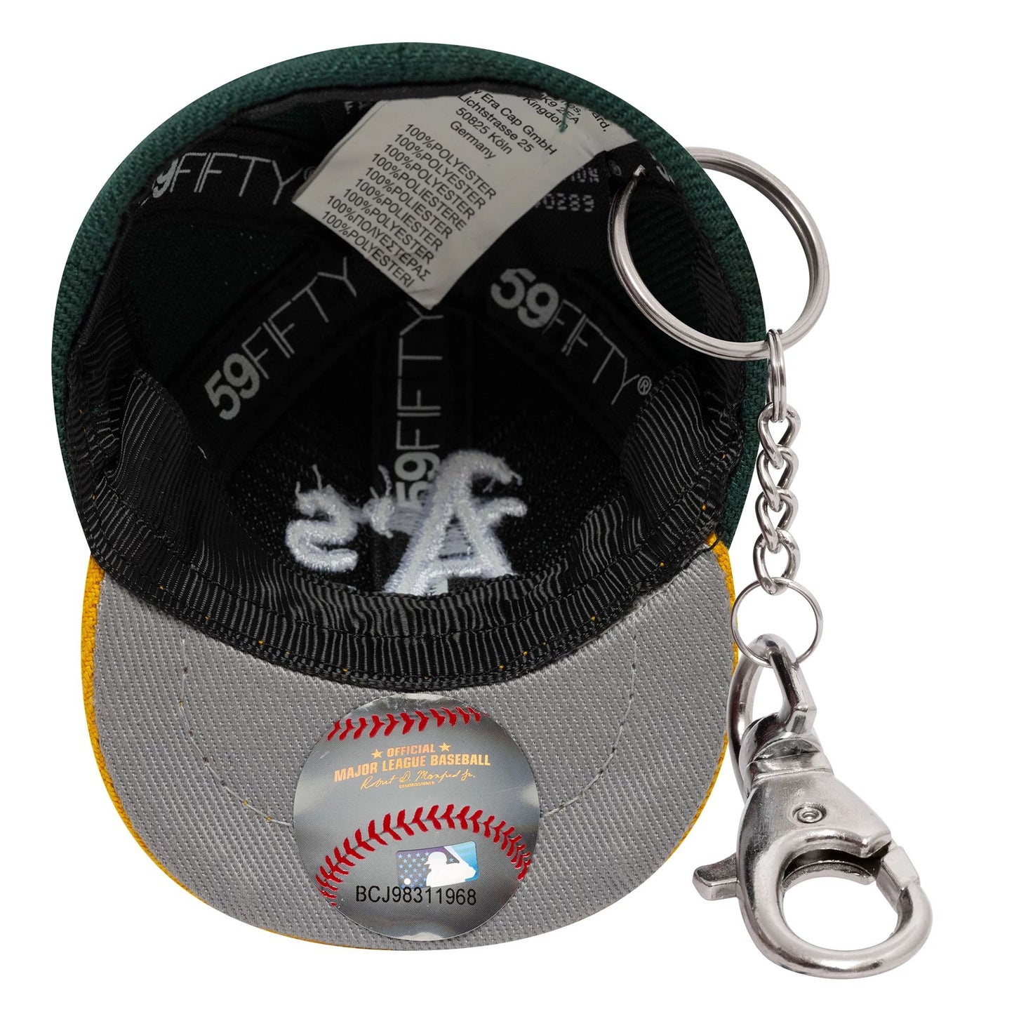 This is a Oakland Athletics MLB Mini Cap Dark Green Key Chain 5