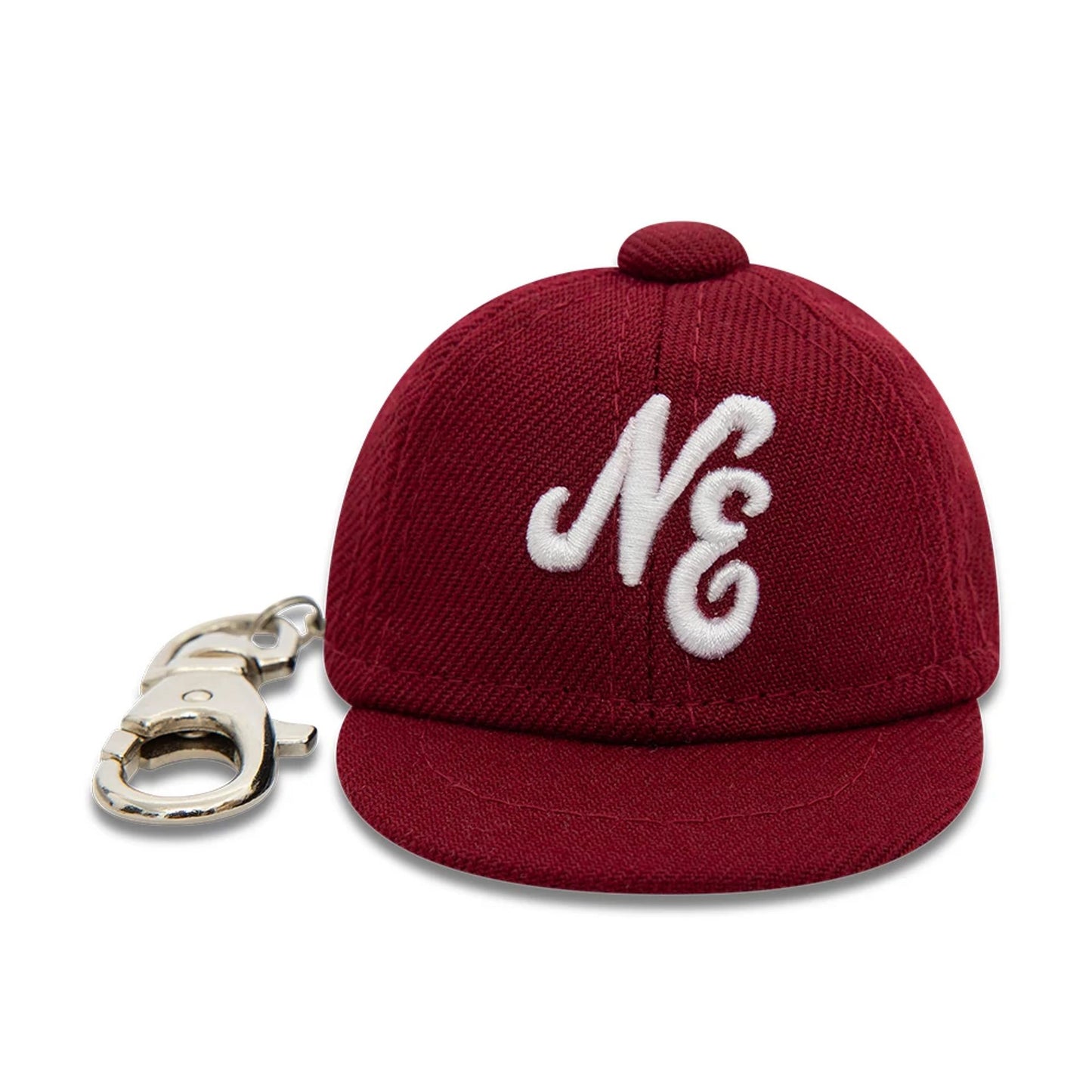 This is a New Era New Era Mini Cap Dark Red Key Chain 2