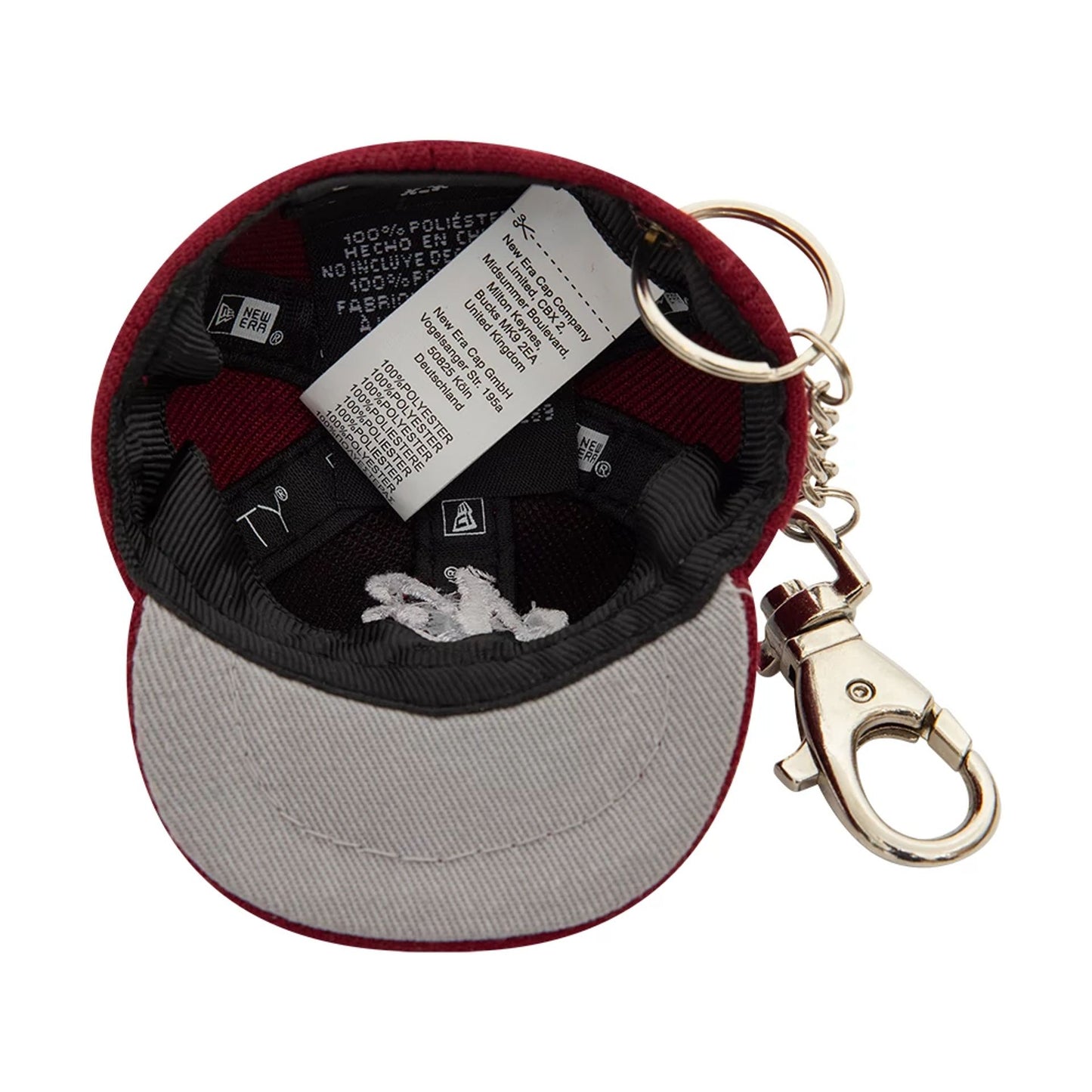 This is a New Era New Era Mini Cap Dark Red Key Chain 5