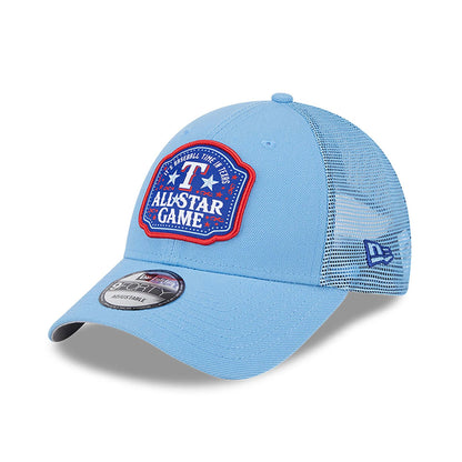 This is a Texas Rangers MLB All Star Game Patch Pastel Blue 9FORTY Trucker Cap 3