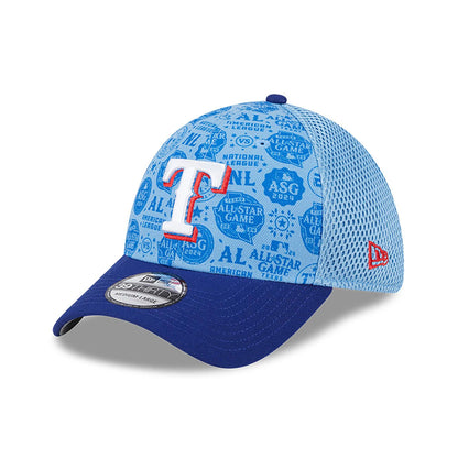 This is a Texas Rangers MLB All Star Game Mesh Pastel Blue 39THIRTY Stretch Fit Cap 3