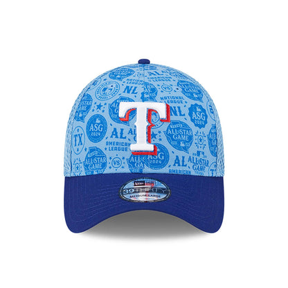 This is a Texas Rangers MLB All Star Game Mesh Pastel Blue 39THIRTY Stretch Fit Cap 4