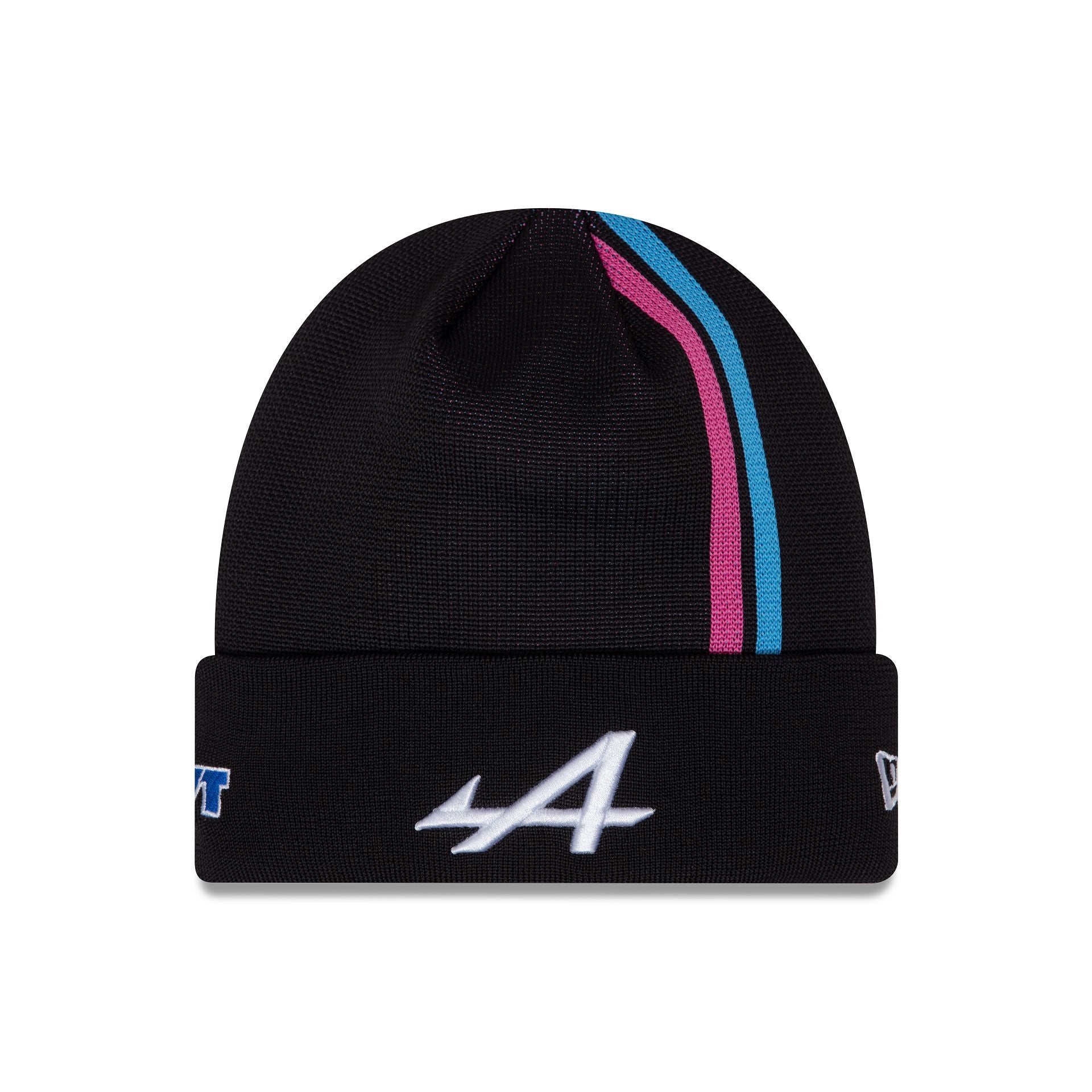 This is a Alpine Racing Black Stripe Cuff Knit Beanie Hat 1