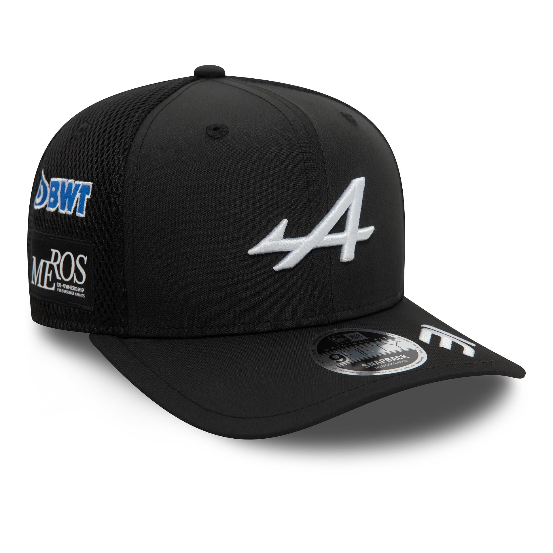 This is a Alpine Racing Esteban Ocon Black 9FIFTY Original Fit Snapback Cap 1