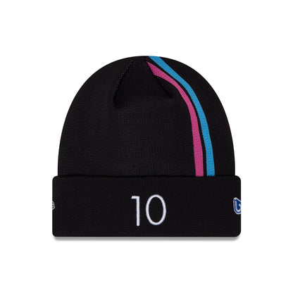 This is a Alpine Racing Pierre Gasly Black Stripe Cuff Knit Beanie Hat 1