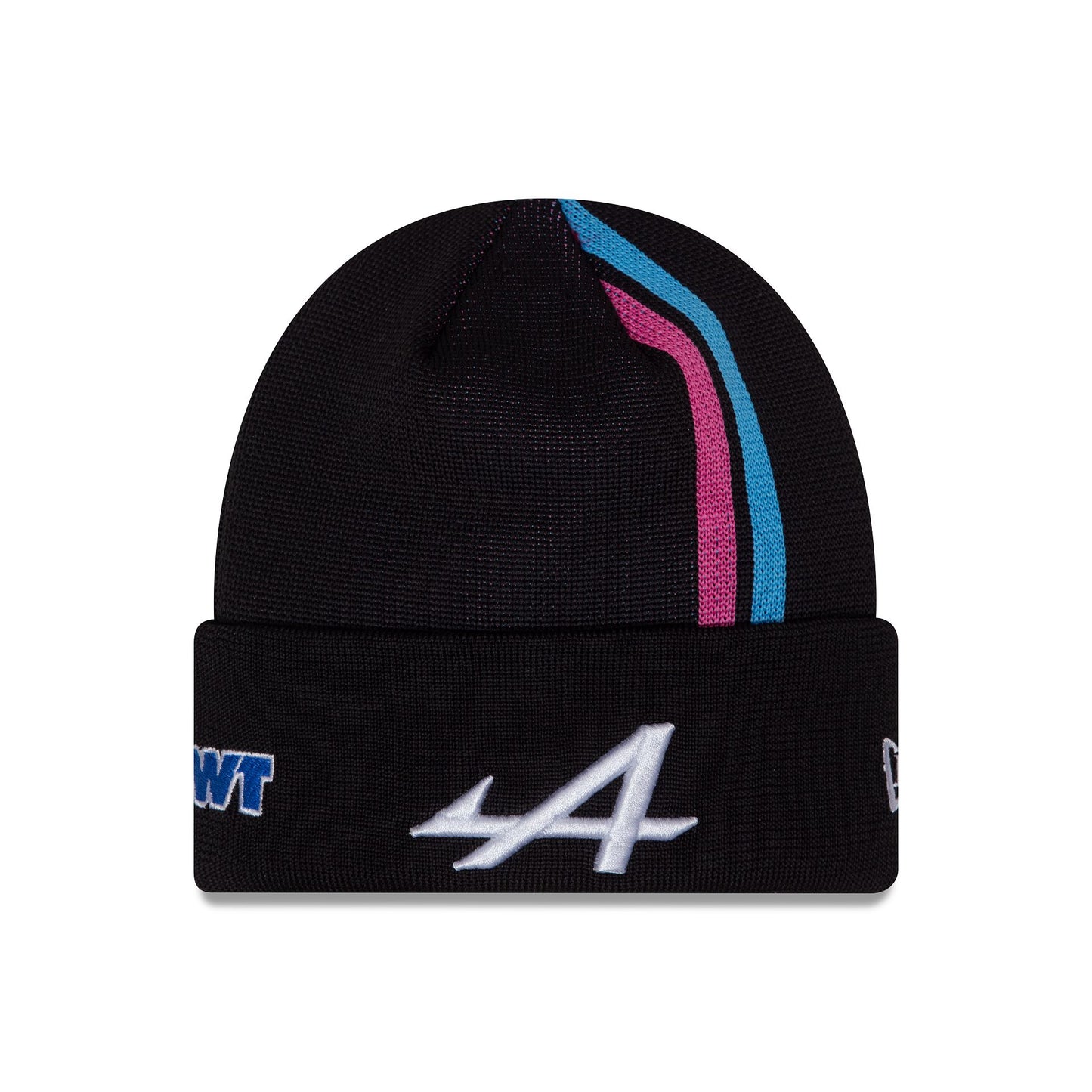 This is a Alpine Racing Youth Black Stripe Cuff Knit Beanie Hat 1