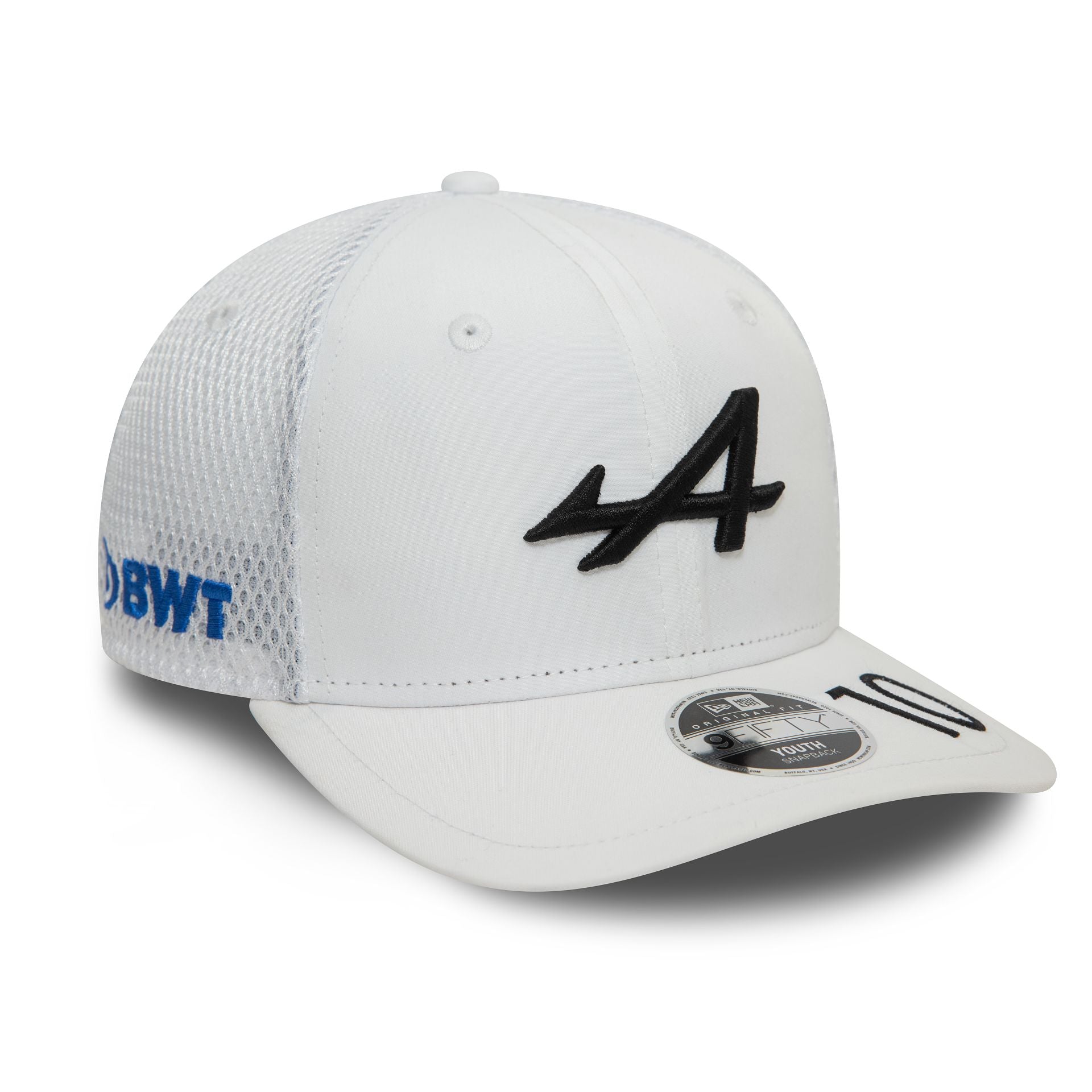 This is a Alpine Racing Youth Pierre Gasly White 9FIFTY Original Fit Snapback Cap 1