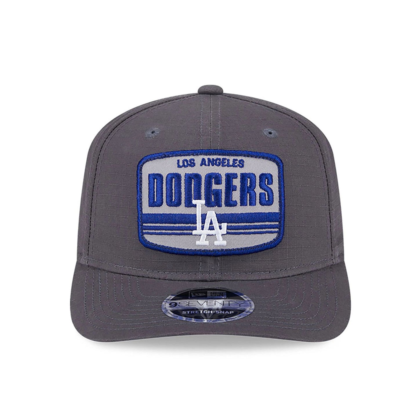 This is a LA Dodgers Team Elevated Dark Grey 9SEVENTY Stretch Snap Adjustable Cap 5