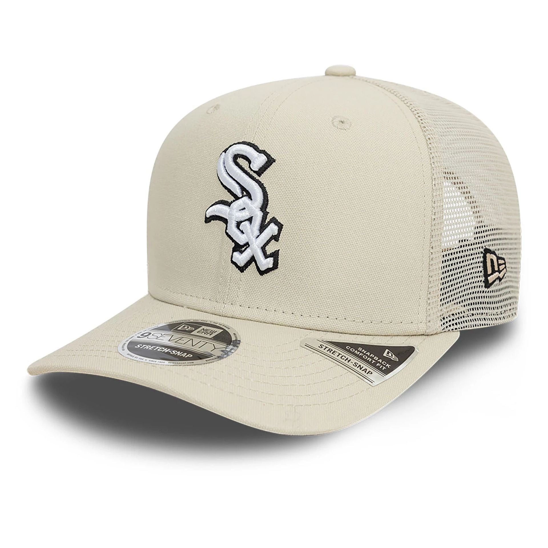 This is a Chicago White Sox Canvas Light Beige 9SEVENTY Stretch Snap Adjustable Cap 1