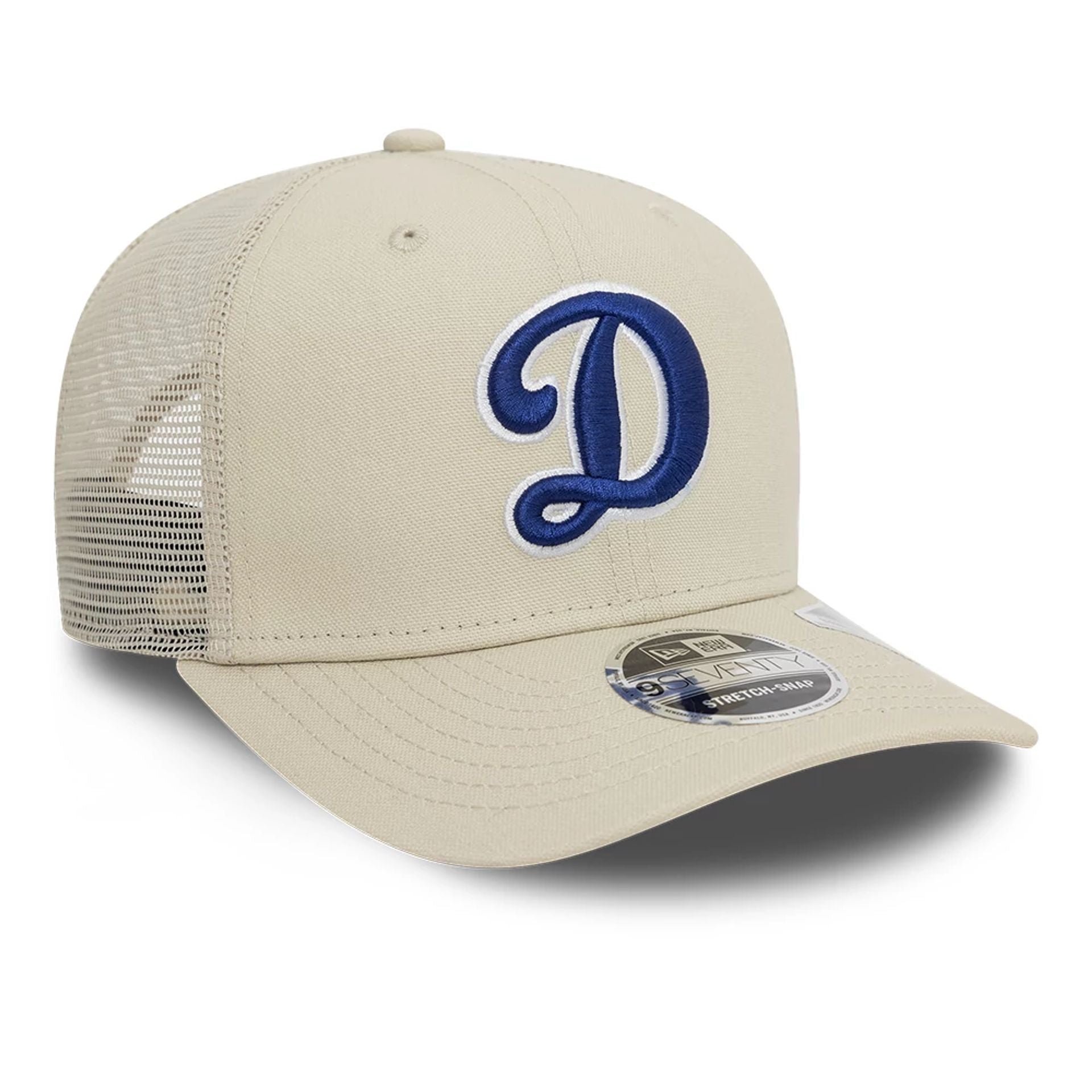 This is a LA Dodgers Canvas Light Beige 9SEVENTY Stretch Snap Adjustable Cap 4