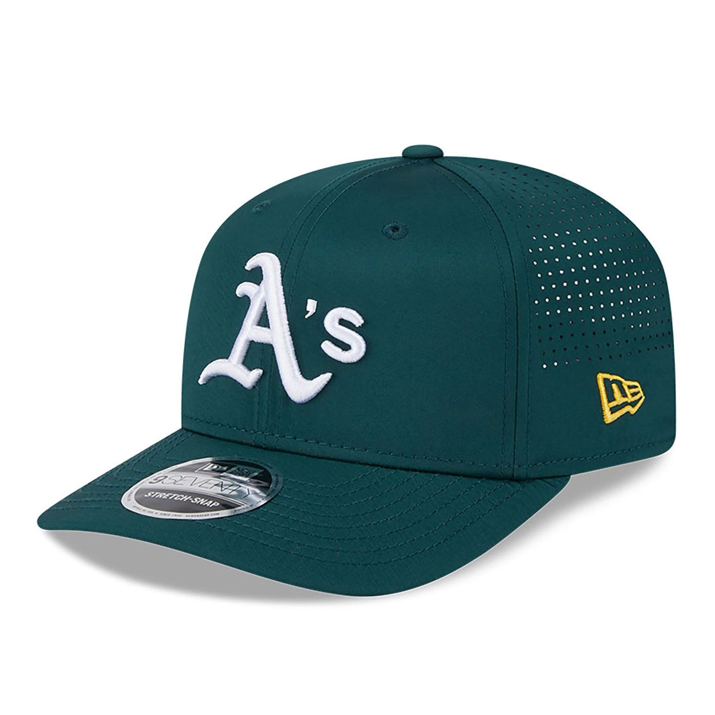 This is a Oakland Athletics AC Performance Dark Green 9SEVENTY Stretch Snap Adjustable Cap 1