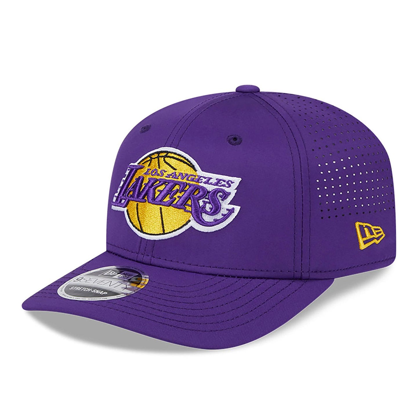 This is a LA Lakers AC Performance Purple 9SEVENTY Stretch Snap Adjustable Cap 1