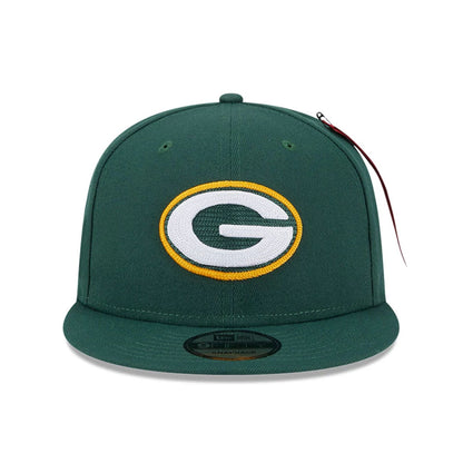 This is a Green Bay Packers NFL x Alpha Industries Dark Green 9FIFTY Snapback Adjustable Cap 2