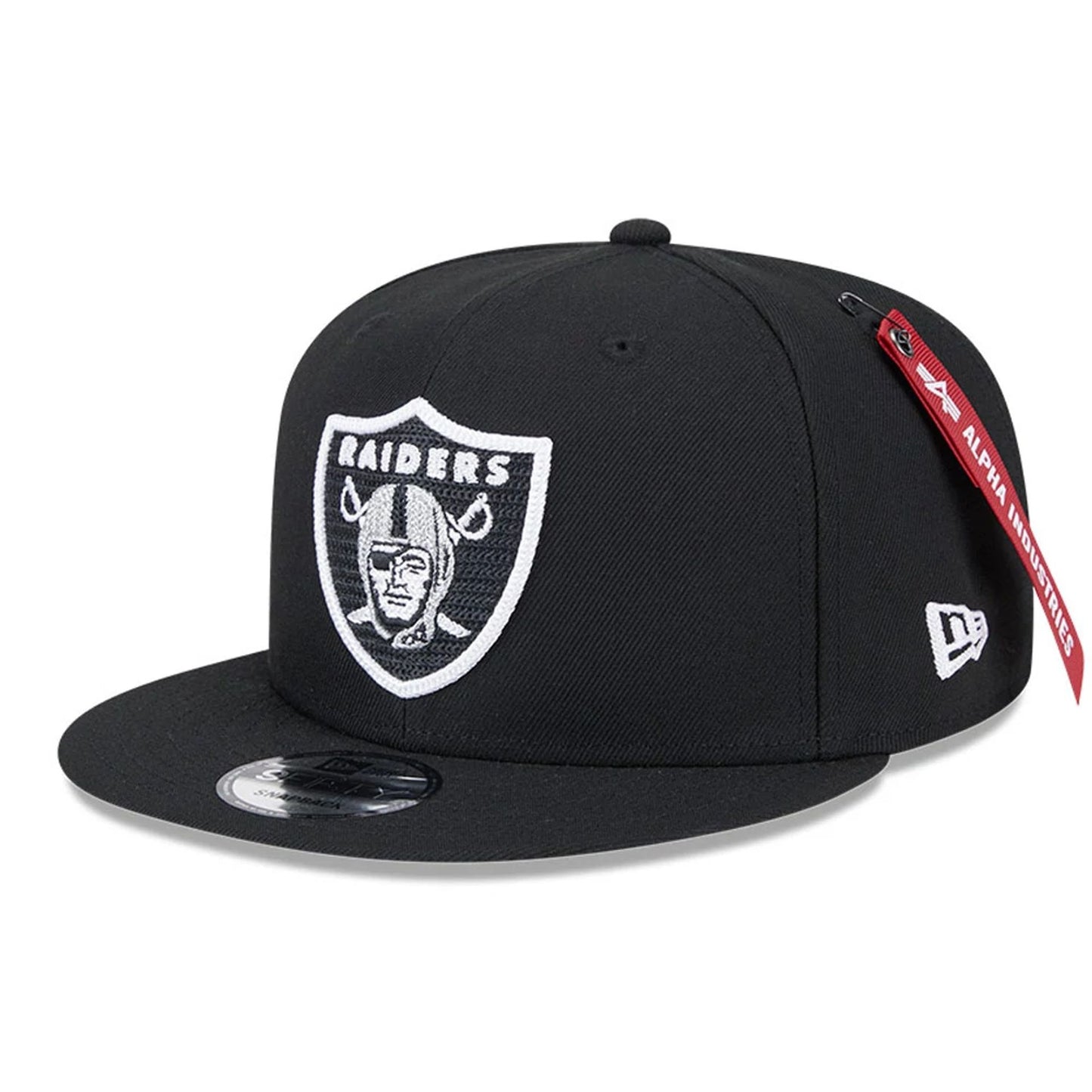 This is a Las Vegas Raiders NFL x Alpha Industries Black 9FIFTY Snapback Adjustable Cap 3