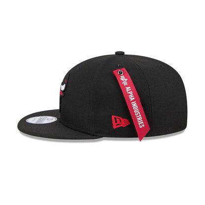 This is a Chicago Bulls NBA x Alpha Industries Black 9FIFTY Snapback Cap 7