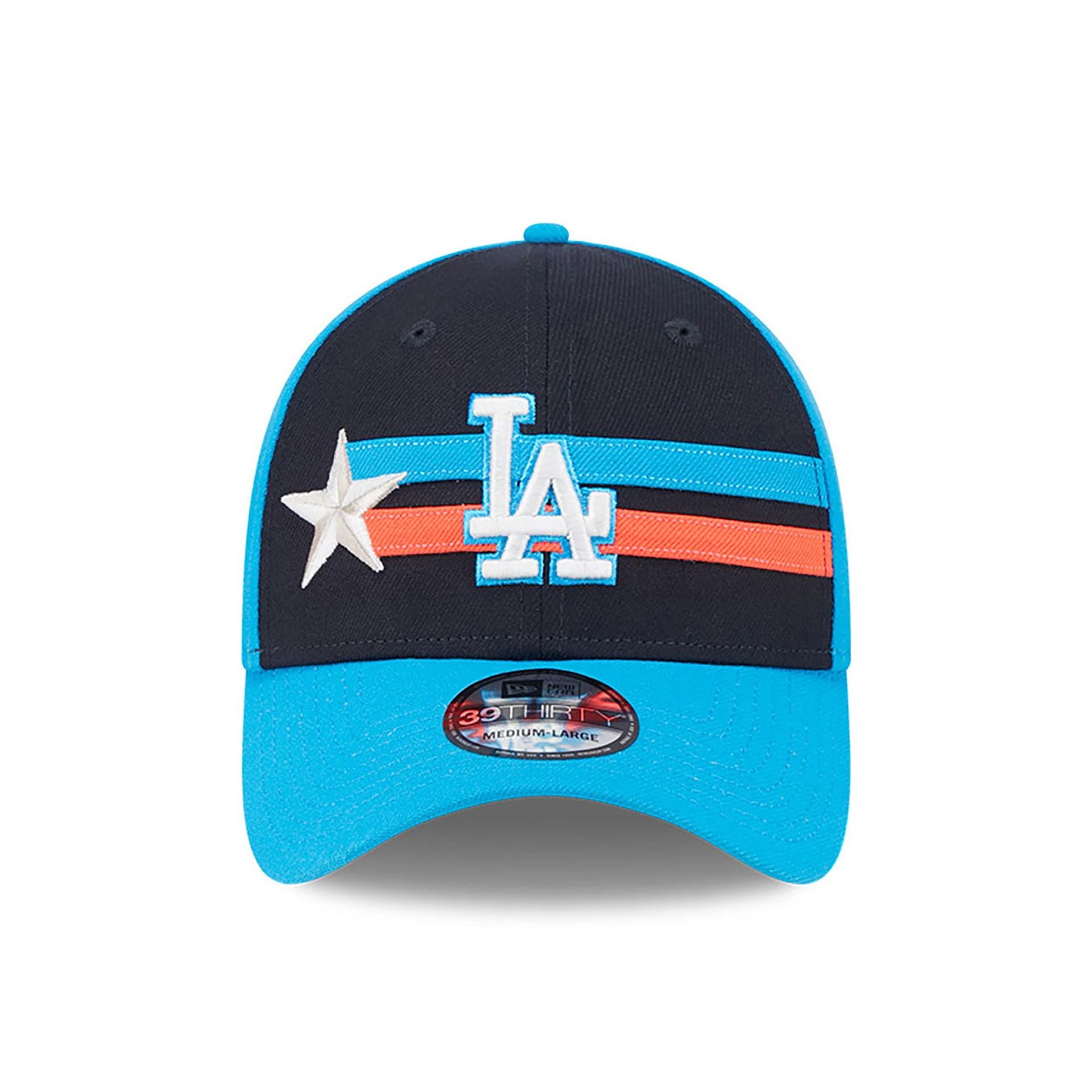 This is a LA Dodgers MLB All Star Game 2024 Blue 39THIRTY Stretch Fit Cap 4