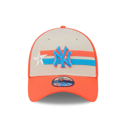 This is a New York Yankees MLB All Star Game 2024 Orange 39THIRTY Stretch Fit Cap 4