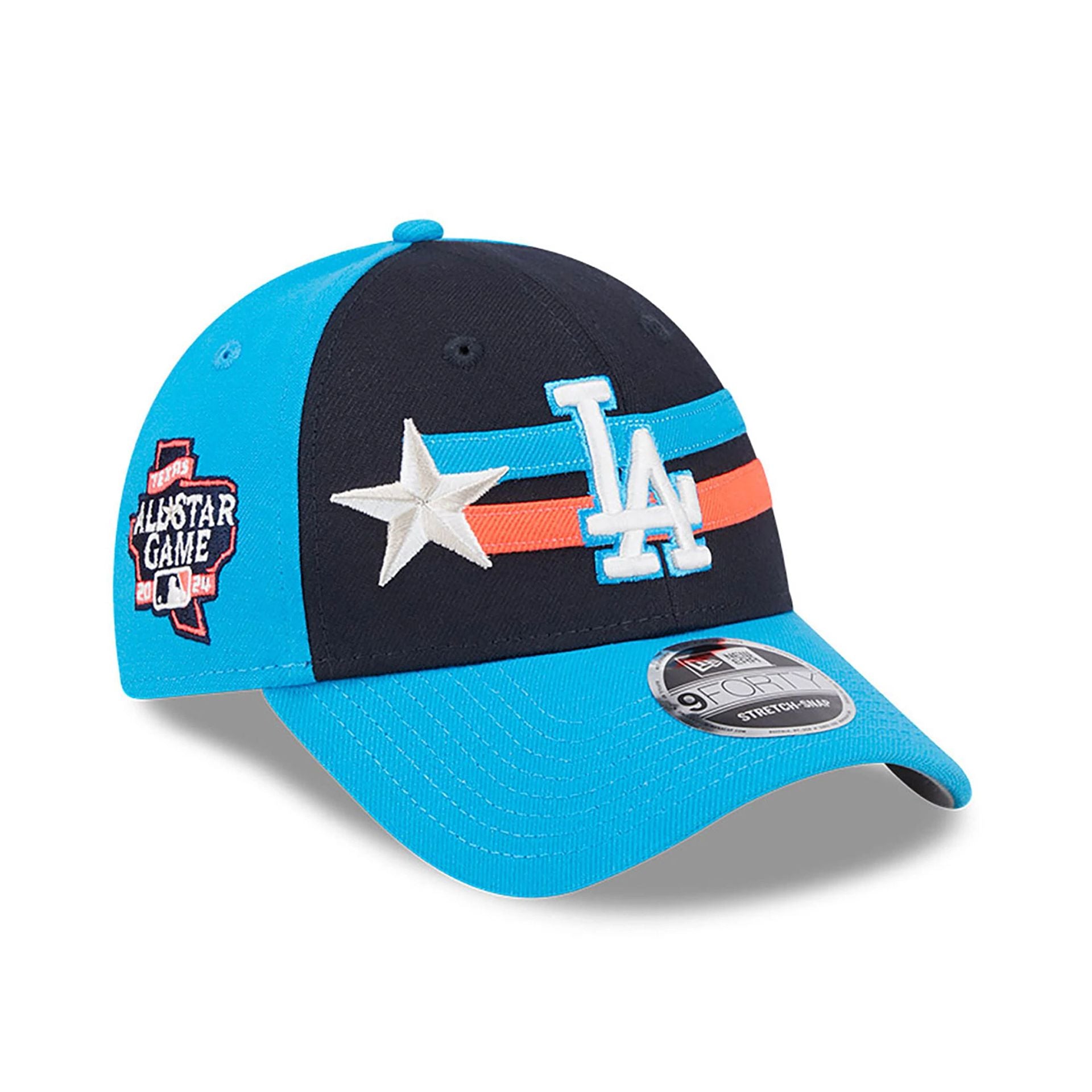 This is a LA Dodgers MLB All Star Game 2024 Blue 9FORTY Stretch Snap Cap 1