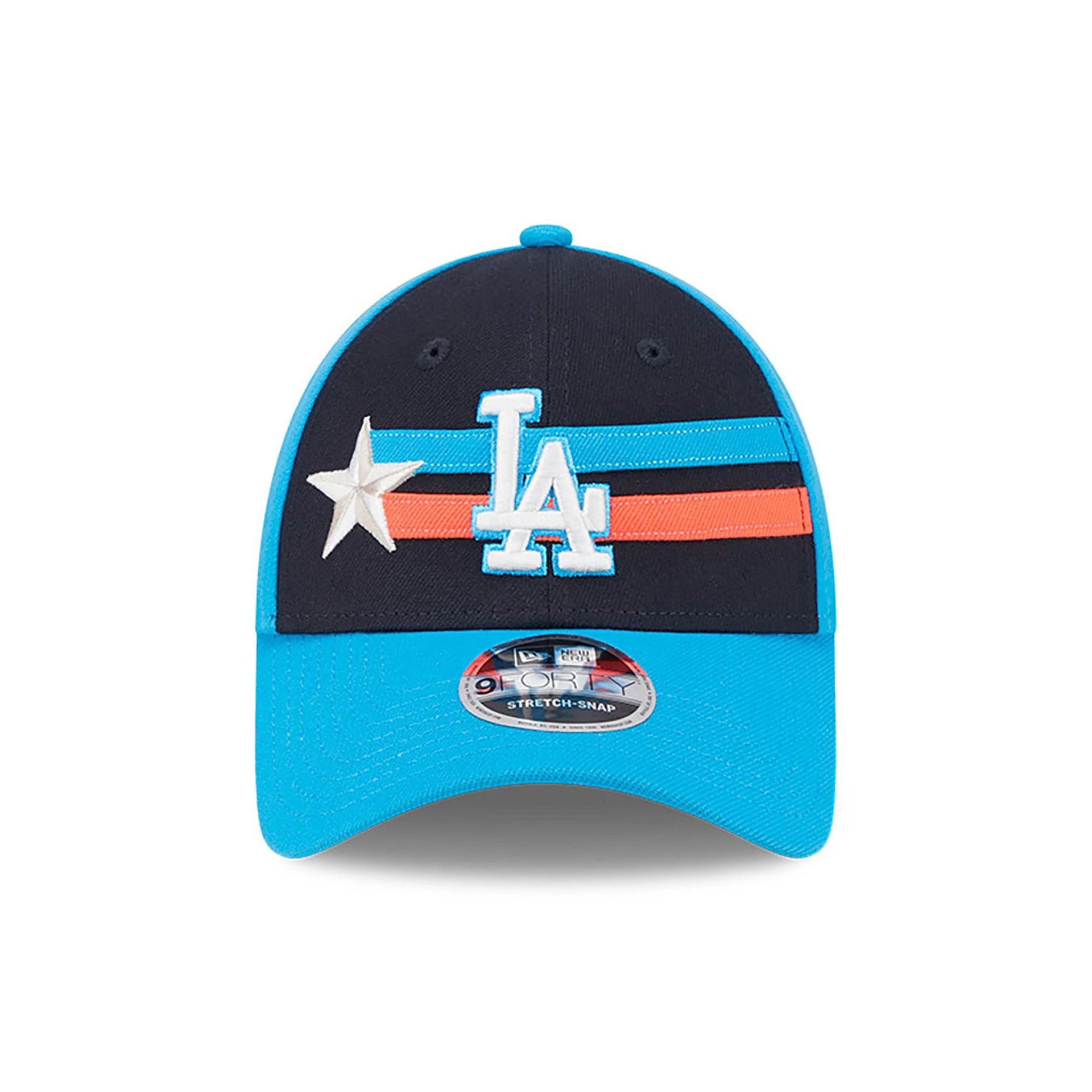 This is a LA Dodgers MLB All Star Game 2024 Blue 9FORTY Stretch Snap Cap 4