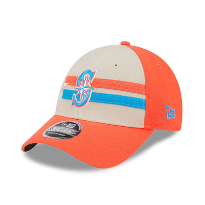 This is a Seattle Mariners MLB All Star Game 2024 Orange 9FORTY Stretch Snap Cap 3