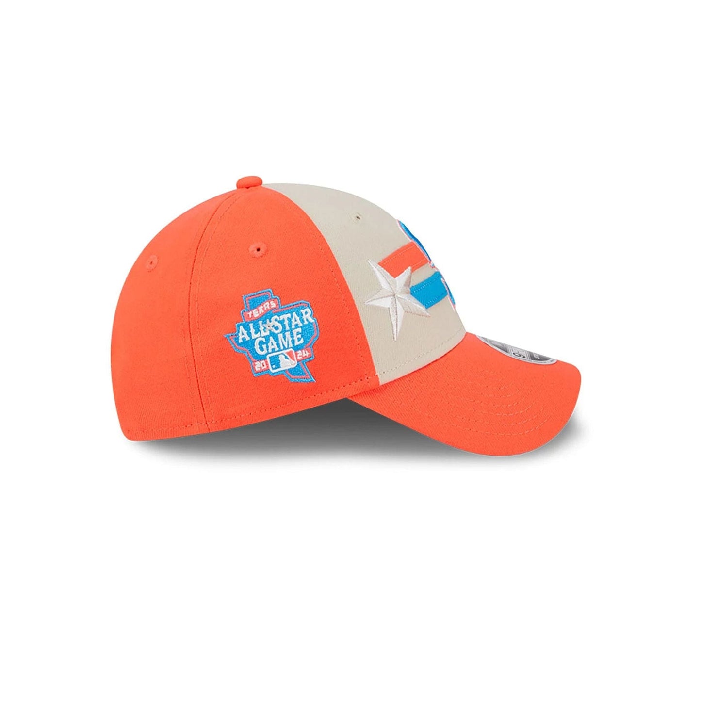 This is a Seattle Mariners MLB All Star Game 2024 Orange 9FORTY Stretch Snap Cap 6