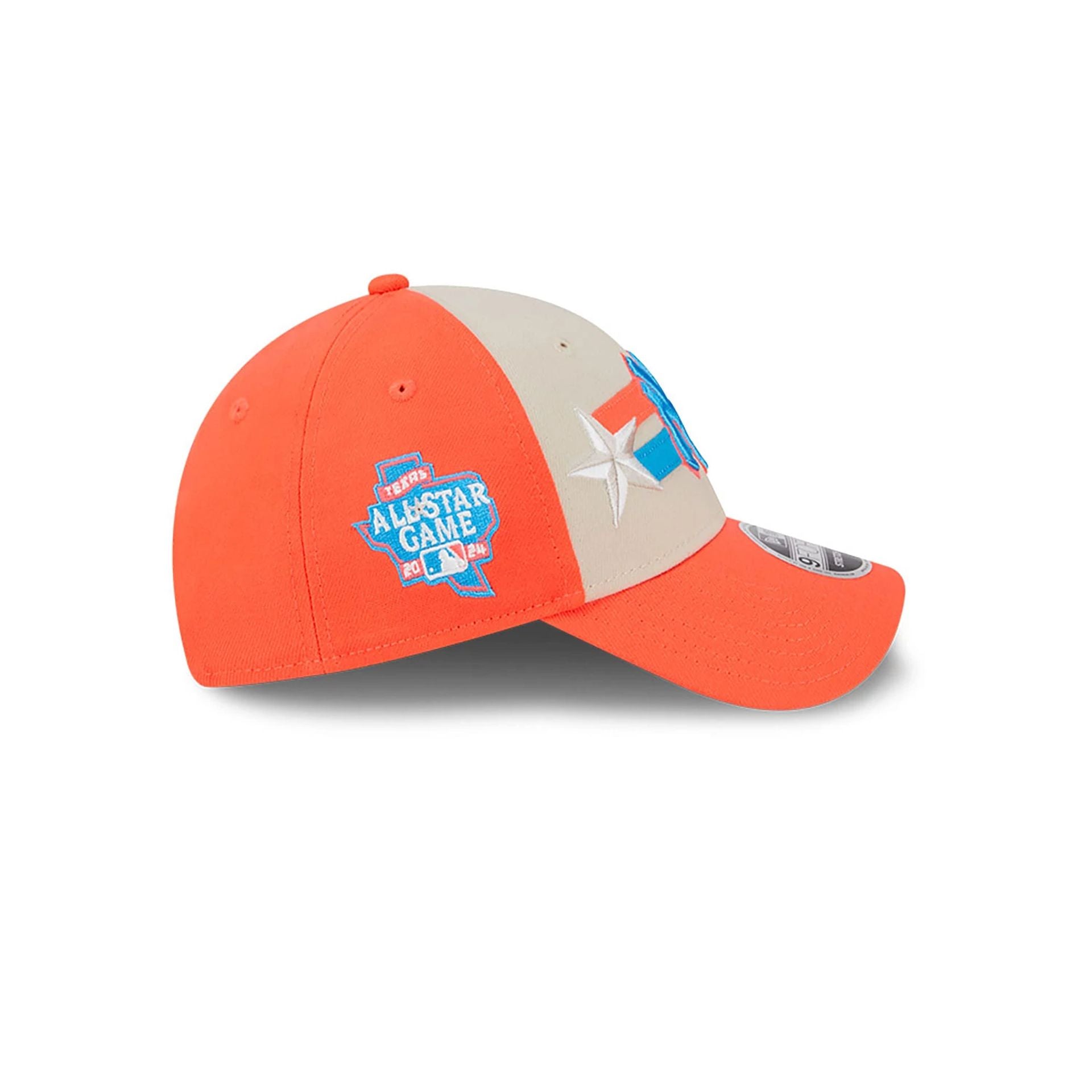 This is a New York Yankees MLB All Star Game 2024 Orange 9FORTY Stretch Snap Cap 7