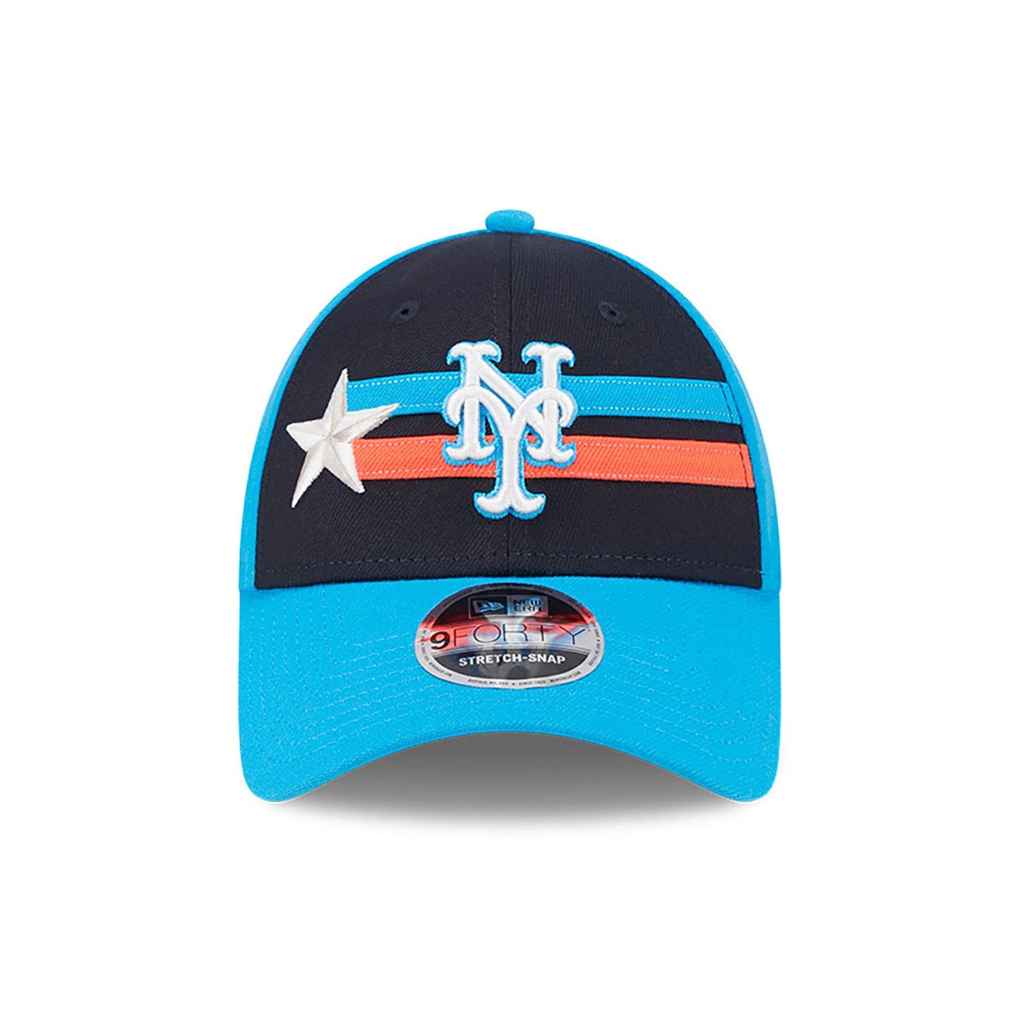 This is a New York Mets MLB All Star Game 2024 Blue 9FORTY Stretch Snap Cap 4