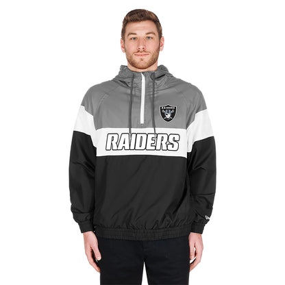 The Male model is wearing Las Vegas Raiders NFL 3rd Down Black 1/4 Zip Hoodie  1