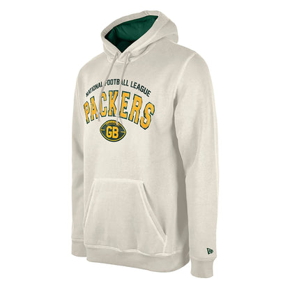 The Male model is wearing Green Bay Packers NFL 3rd Down Historic Light Beige Pullover Hoodie  4