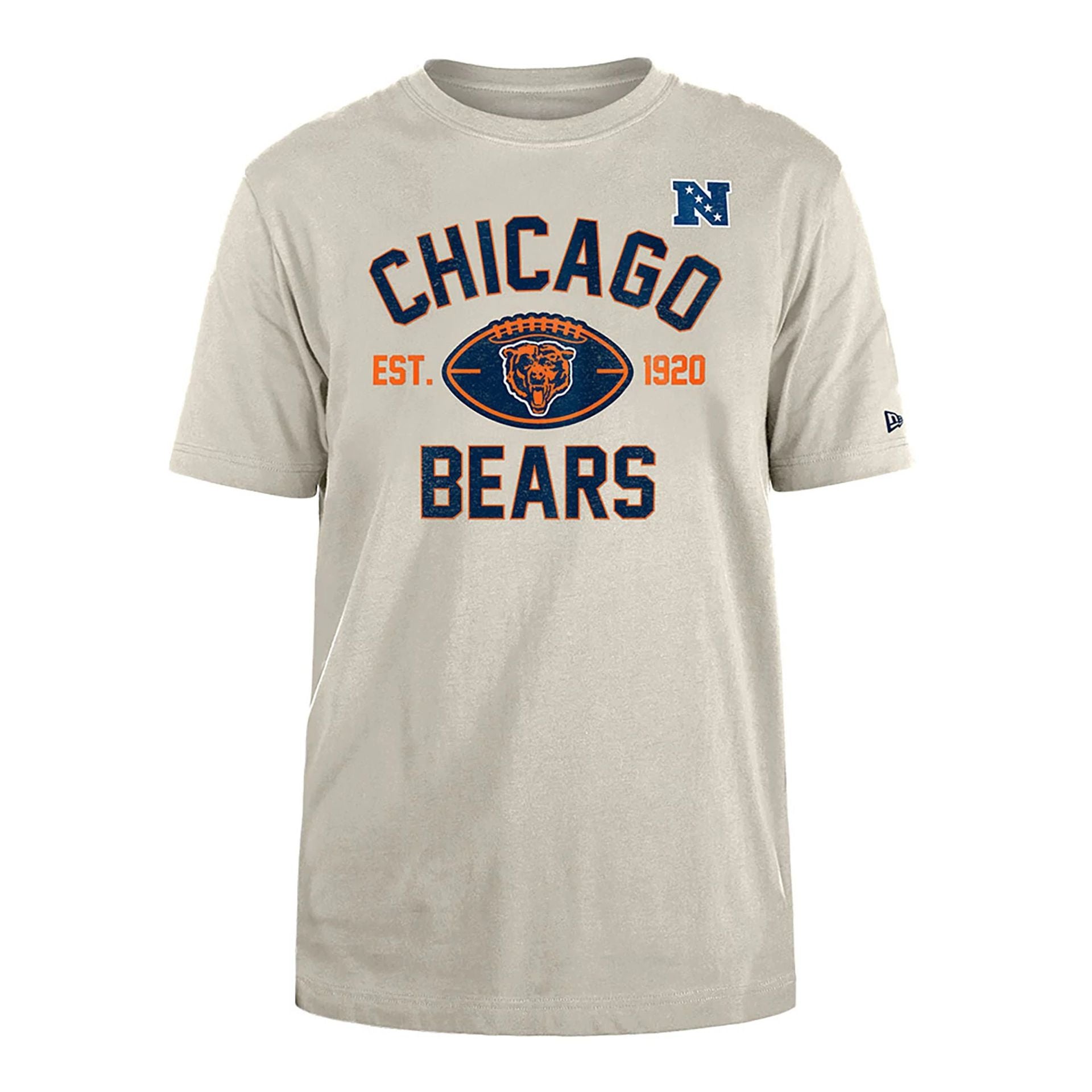 The Male model is wearing Chicago Bears NFL 3rd Down Historic Light Beige T-Shirt  1