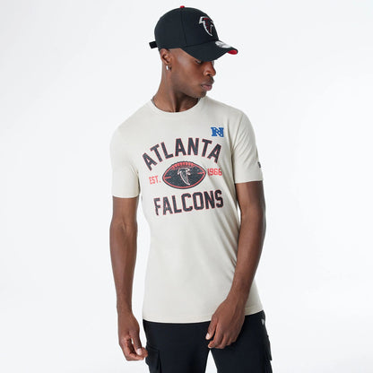 The Male model is wearing Atlanta Falcons NFL 3rd Down Historic Light Beige T-Shirt 6