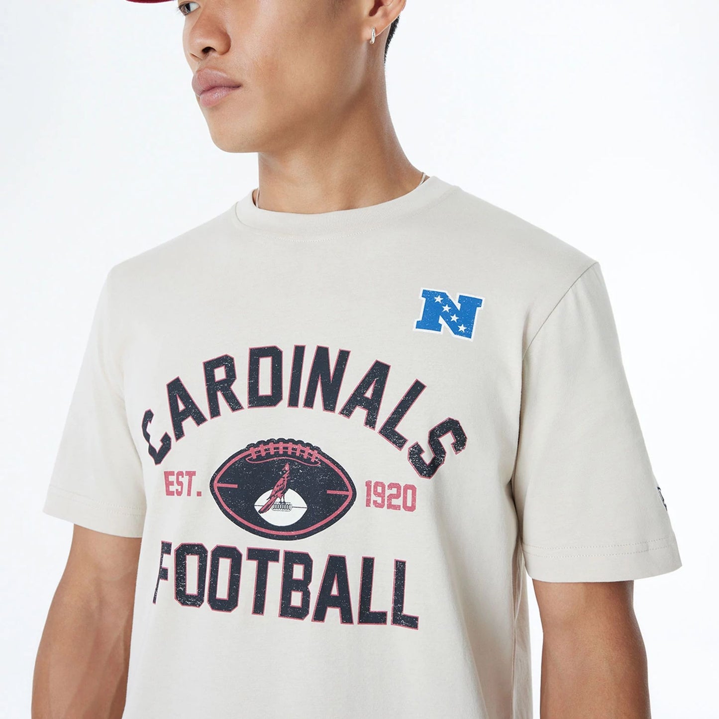 The Male model is wearing Arizona Cardinals NFL 3rd Down Historic Light Beige T-Shirt  5