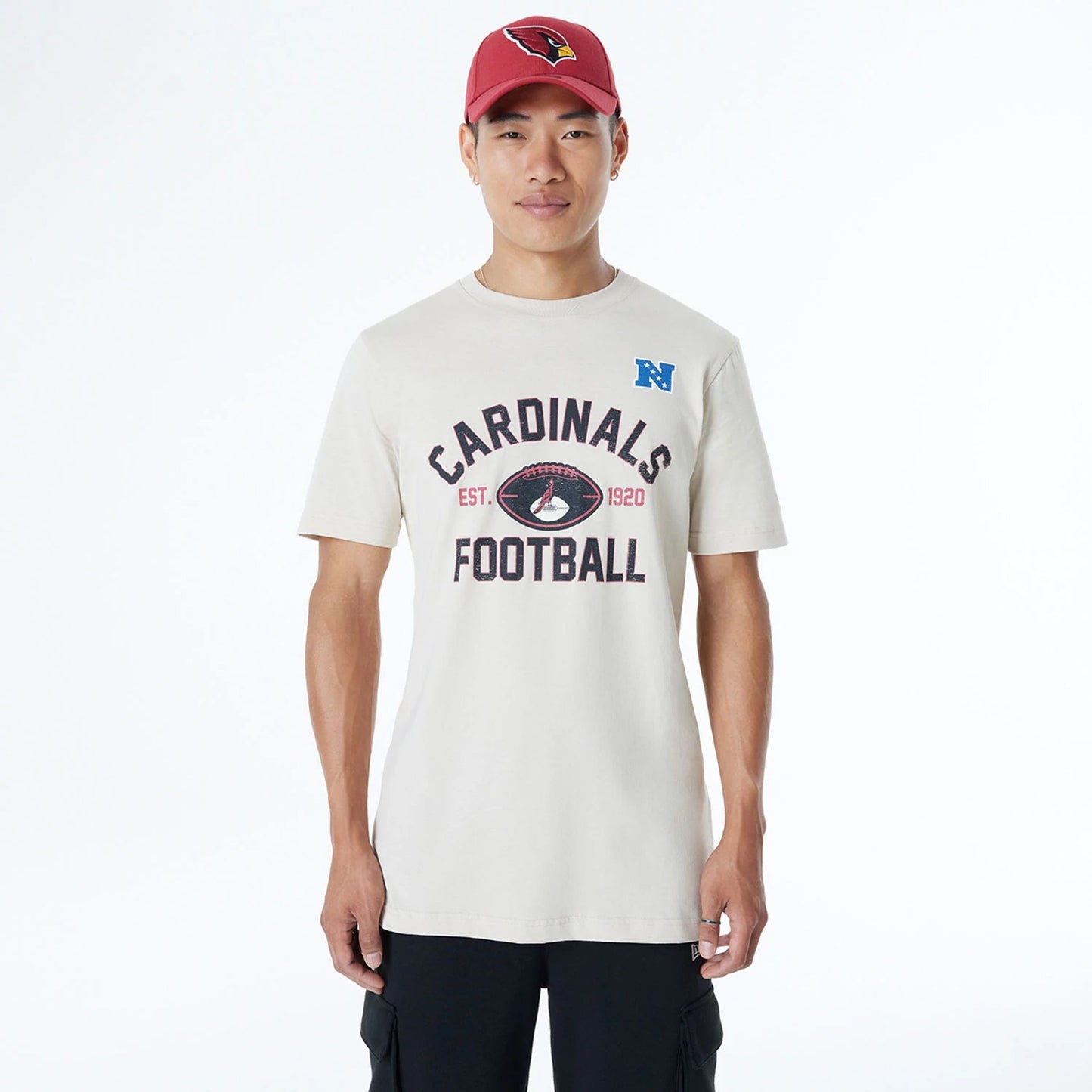 The Male model is wearing Arizona Cardinals NFL 3rd Down Historic Light Beige T-Shirt  1