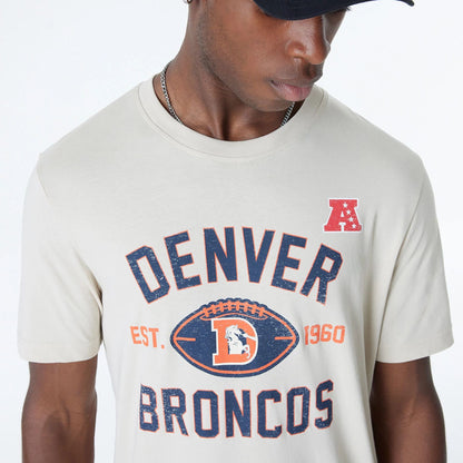 The Male model is wearing Denver Broncos NFL 3rd Down Historic Light Beige T-Shirt  6