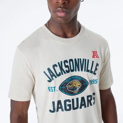 The Male model is wearing Jacksonville Jaguars NFL 3rd Down Historic Light Beige T-Shirt 6