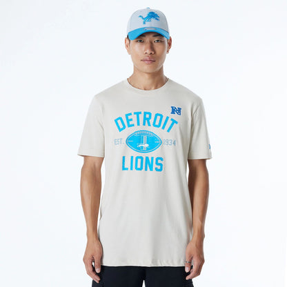 The Male model is wearing Detroit Lions NFL 3rd Down Historic Light Beige T-Shirt  1