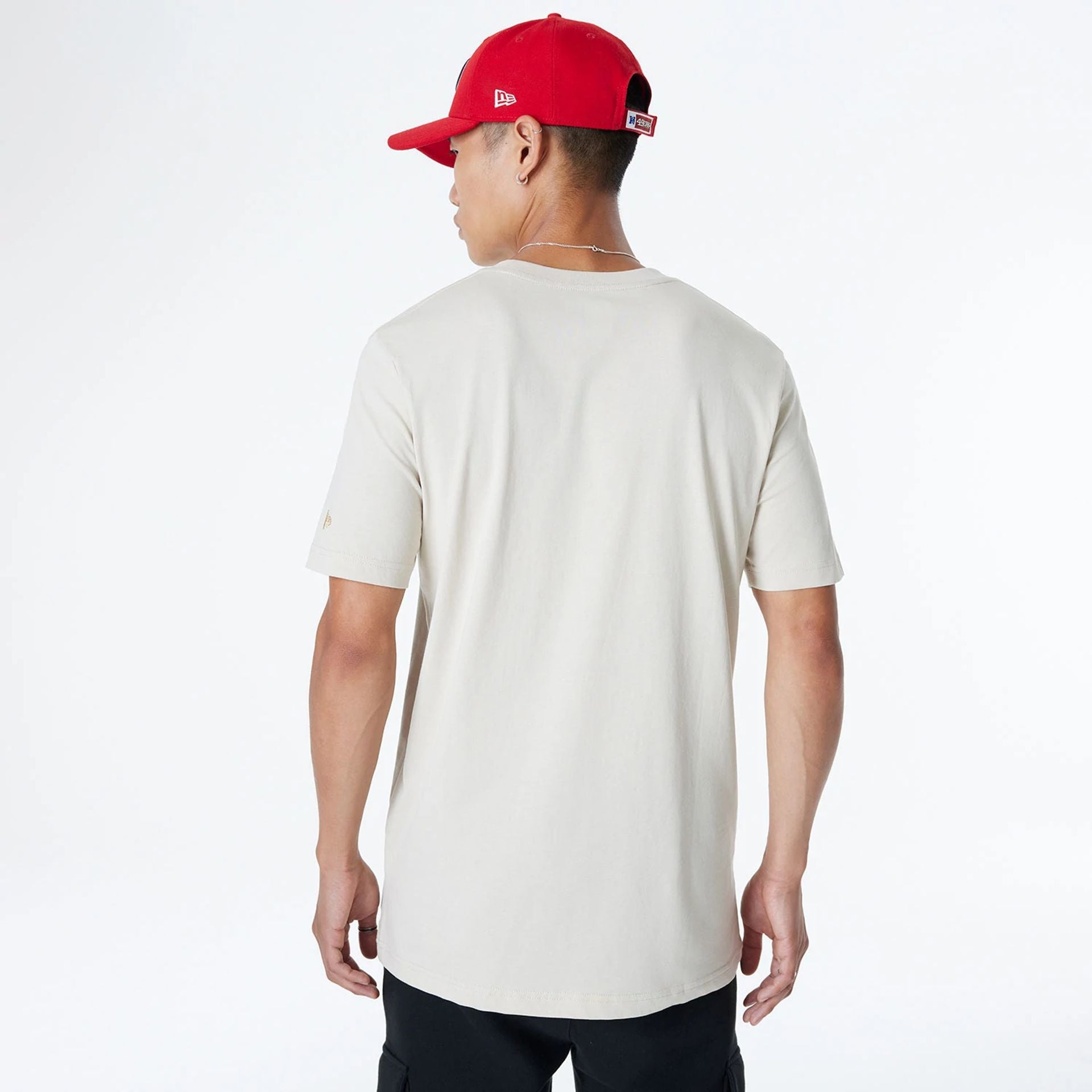 The Male model is wearing San Francisco 49ers NFL 3rd Down Historic Light Beige T-Shirt 2