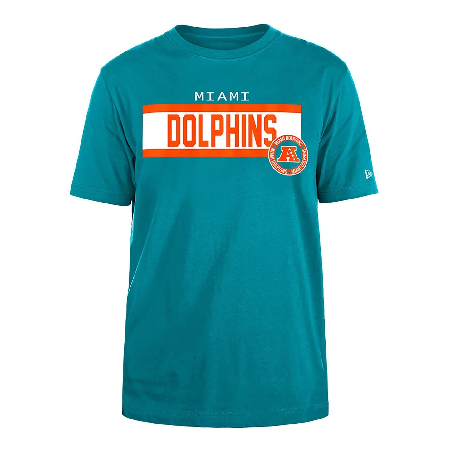 The Male model is wearing Miami Dolphins NFL 3rd Down Turquoise T-Shirt  1