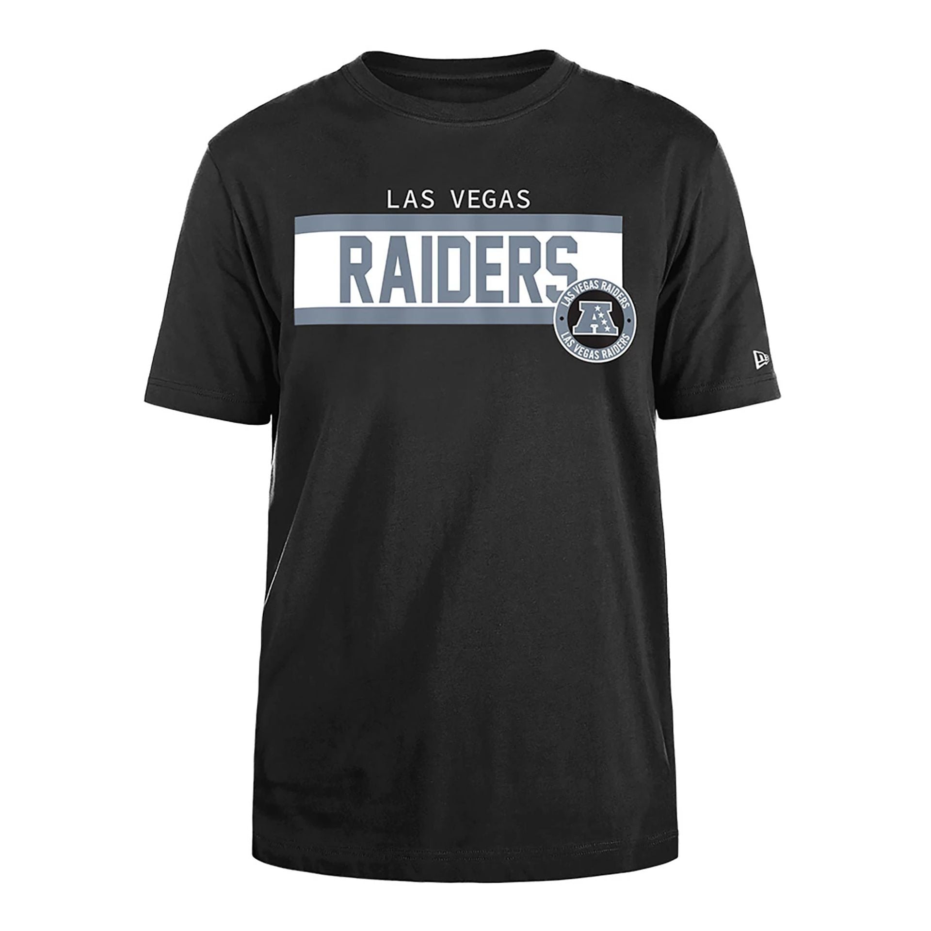 The Male model is wearing Las Vegas Raiders NFL 3rd Down Black T-Shirt  1