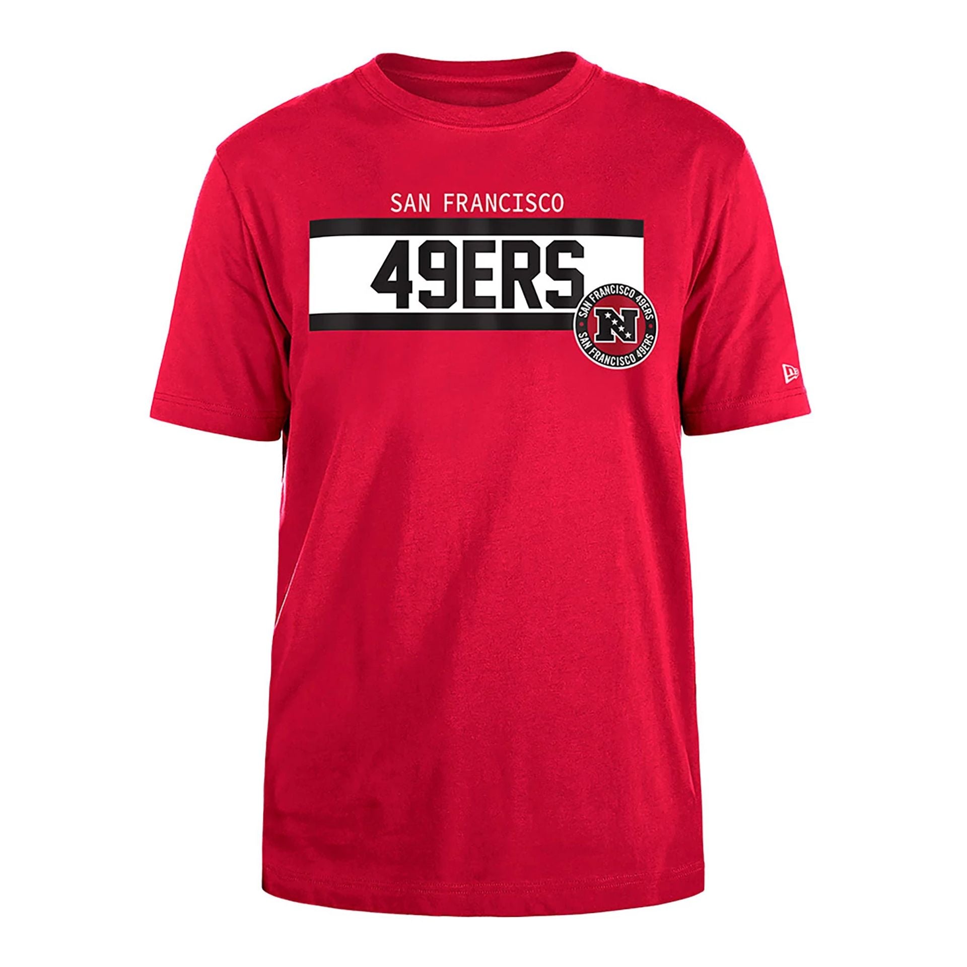 The Male model is wearing San Francisco 49Ers NFL 3rd Down Red T-Shirt  1